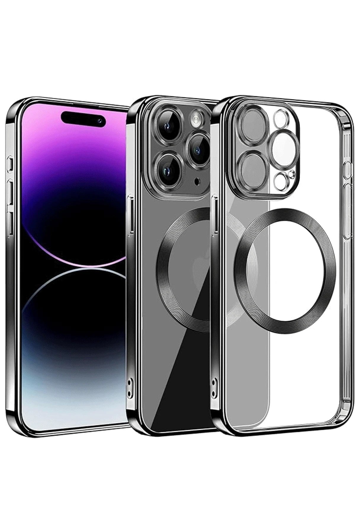 Mey İthalat® iPhone 13 Pro Max Kılıf Slot Silikon - Siyah