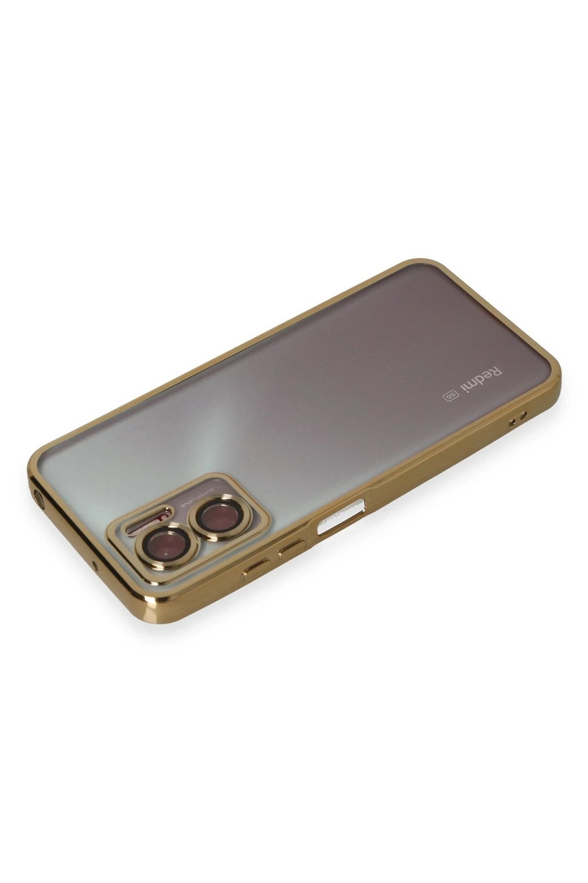 Mey İthalat® Redmi Note 11E Kılıf Lensli Silikon - Gold