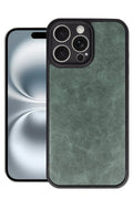 Mey İthalat® iPhone 16 Pro Kılıf Aras Deri Kapak - Koyu Yeşil