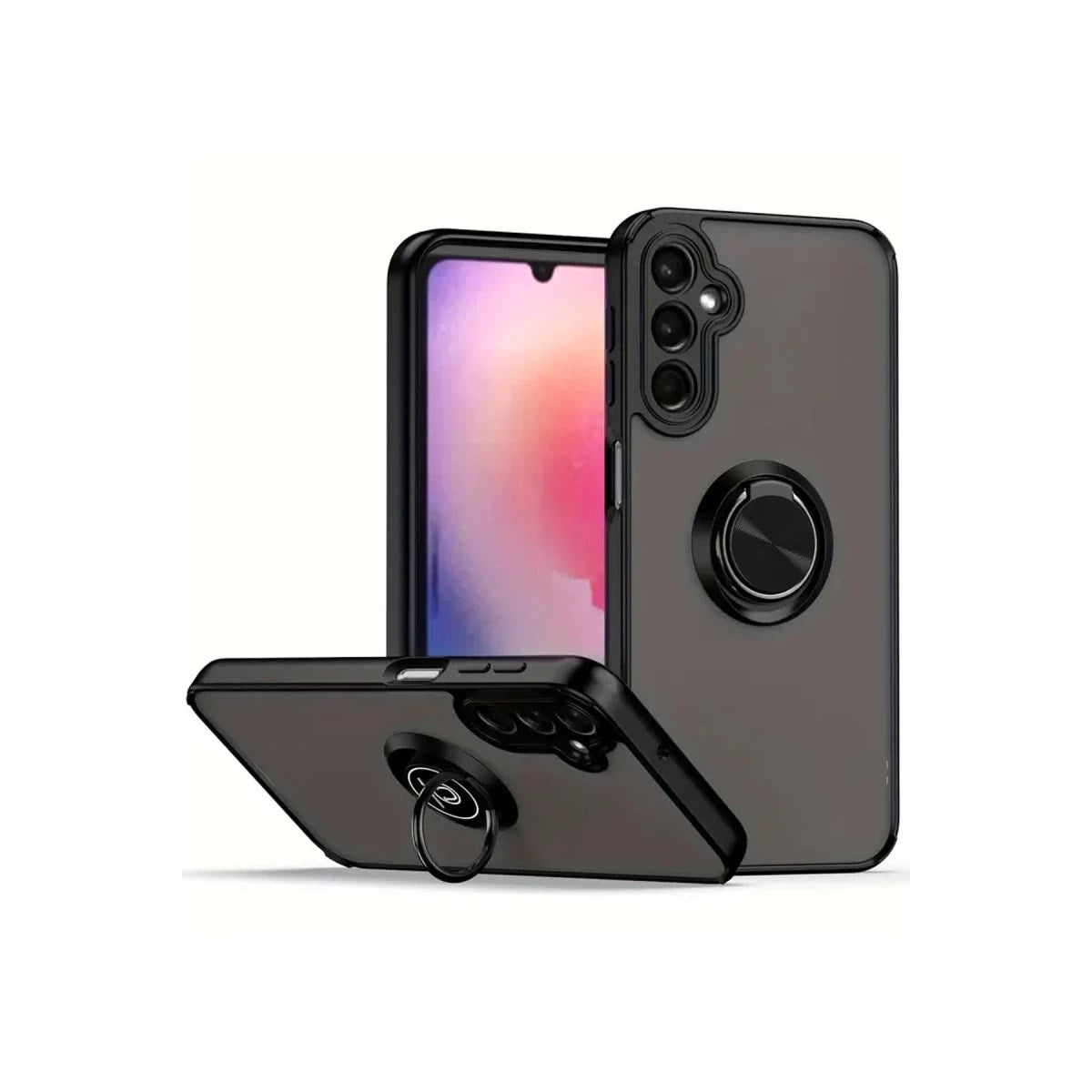 Mey İthalat® Samsung Galaxy A26 Kılıf Montreal Yüzüklü Silikon Kapak - Siyah