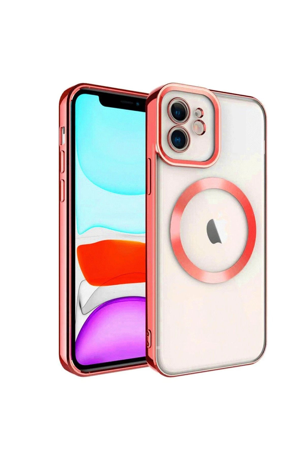 Mey İthalat® iPhone 12 Kılıf Kross Magneticsafe Kapak - Kırmızı