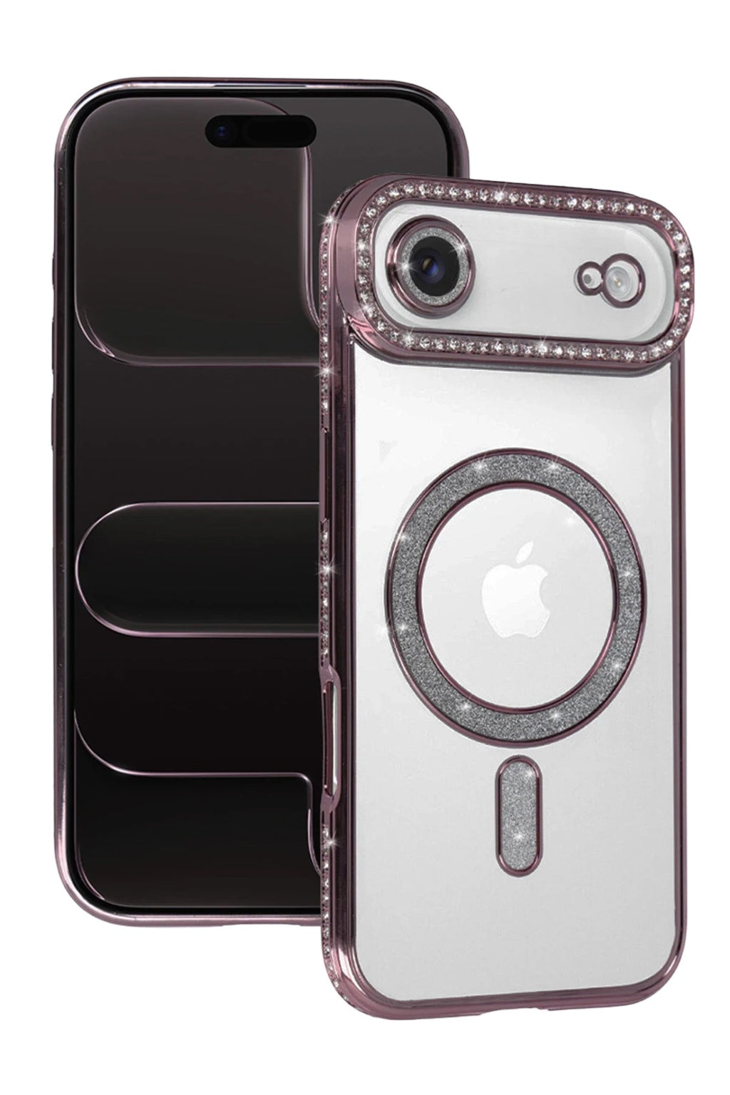 Mey İthalat® iPhone 17 Air Joke Simli Magneticsafe Kılıf - Pembe