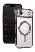 Mey İthalat® iPhone 17 Air Joke Simli Magneticsafe Kılıf - Pembe