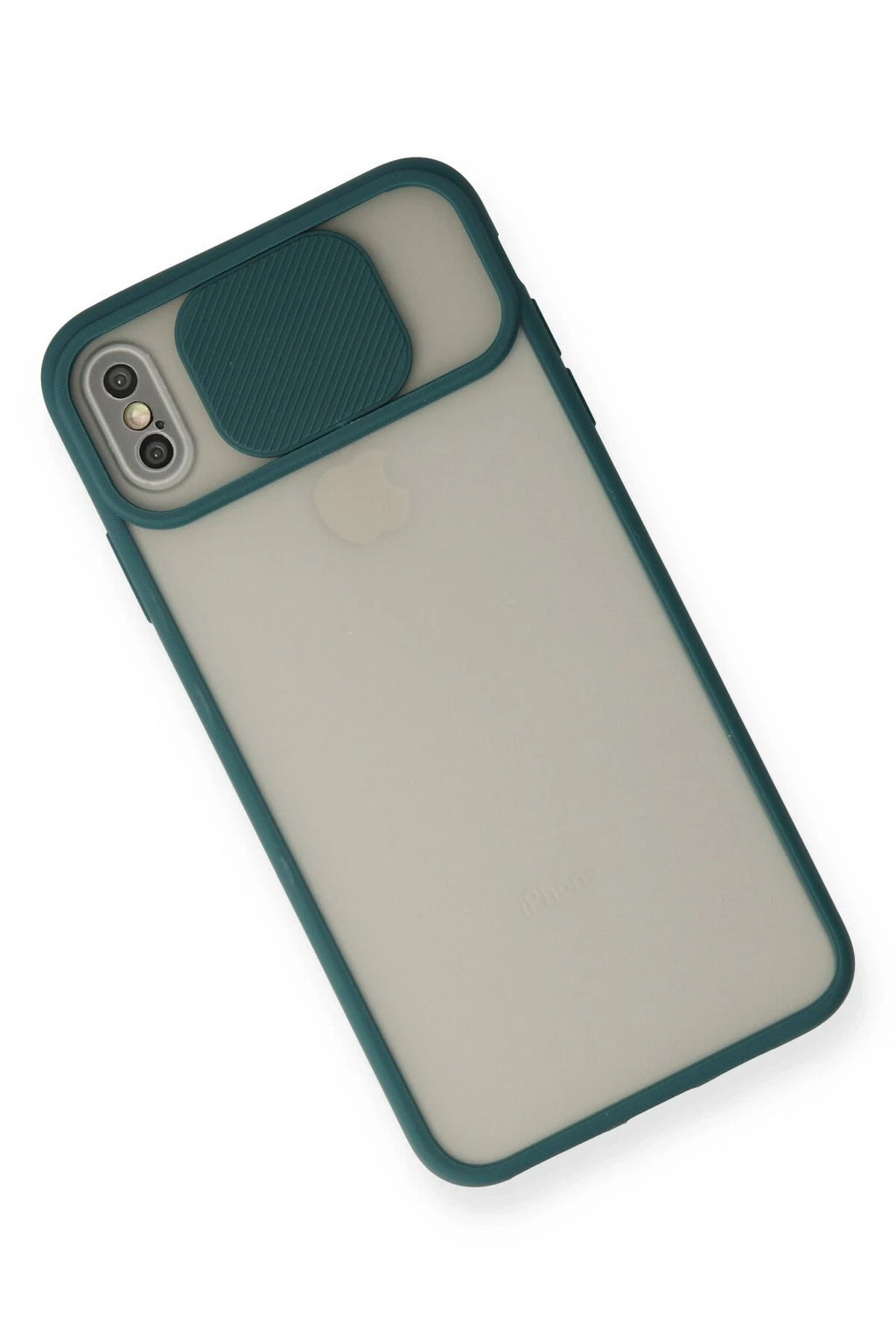 Mey İthalat® iPhone XS Max Kılıf Palm Buzlu Kamera Sürgülü Silikon - Yeşil