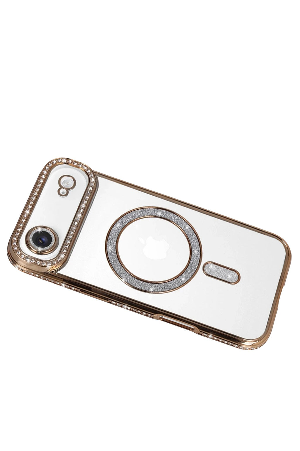 Mey İthalat® iPhone 17 Air Joke Simli Magneticsafe Kılıf - Gold