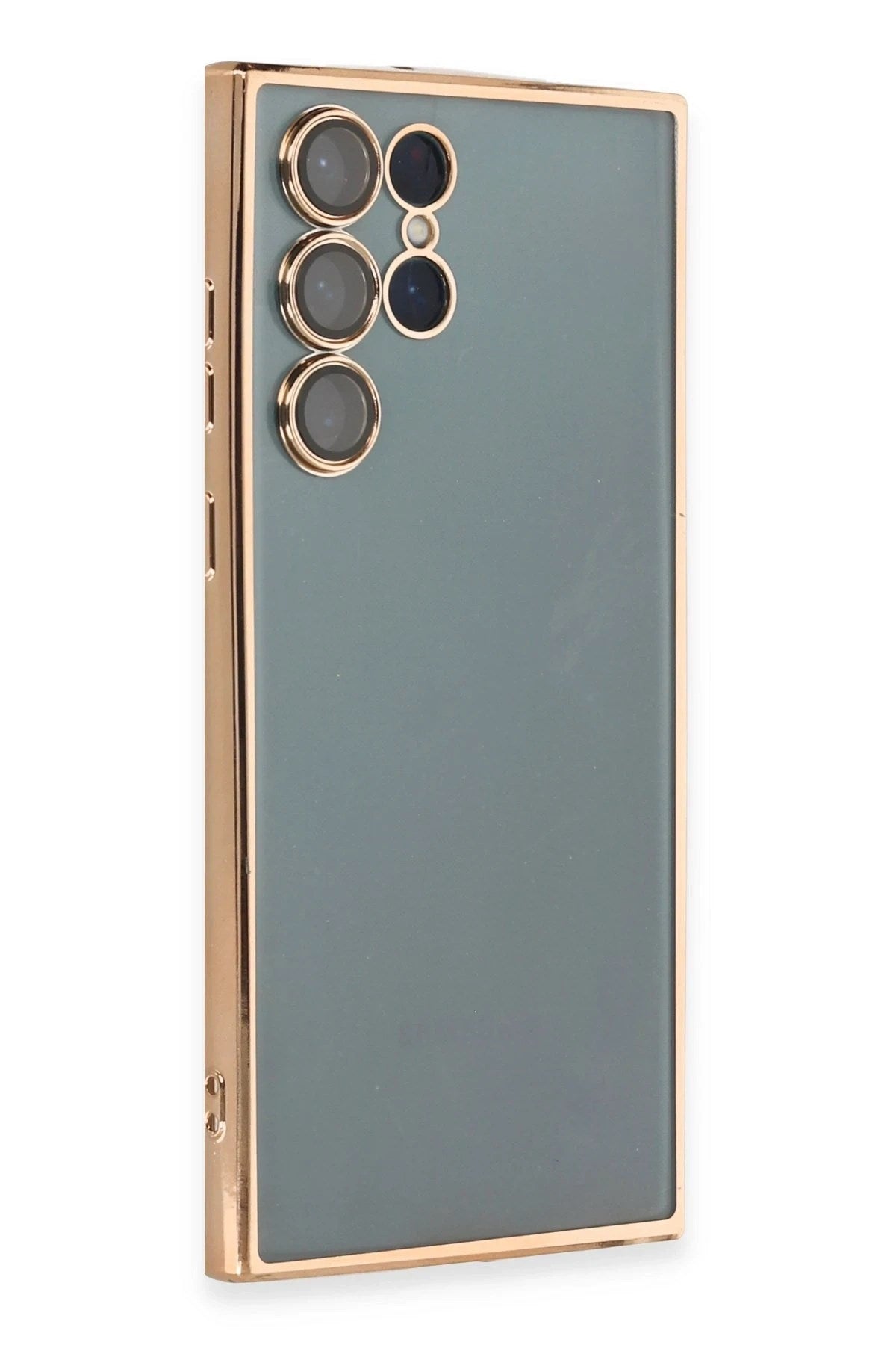 Mey İthalat® Samsung Galaxy S22 Ultra Kılıf Lensli Silikon - Gold