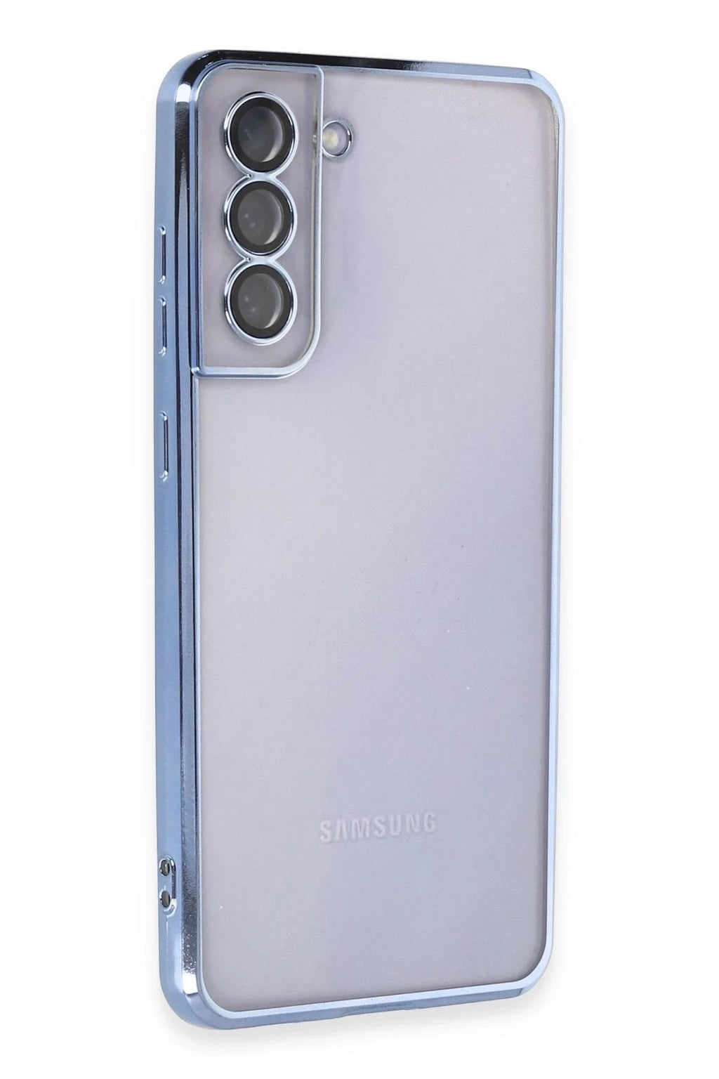 Mey İthalat® Samsung Galaxy S21 FE Kılıf Lensli Silikon - Açık Mavi