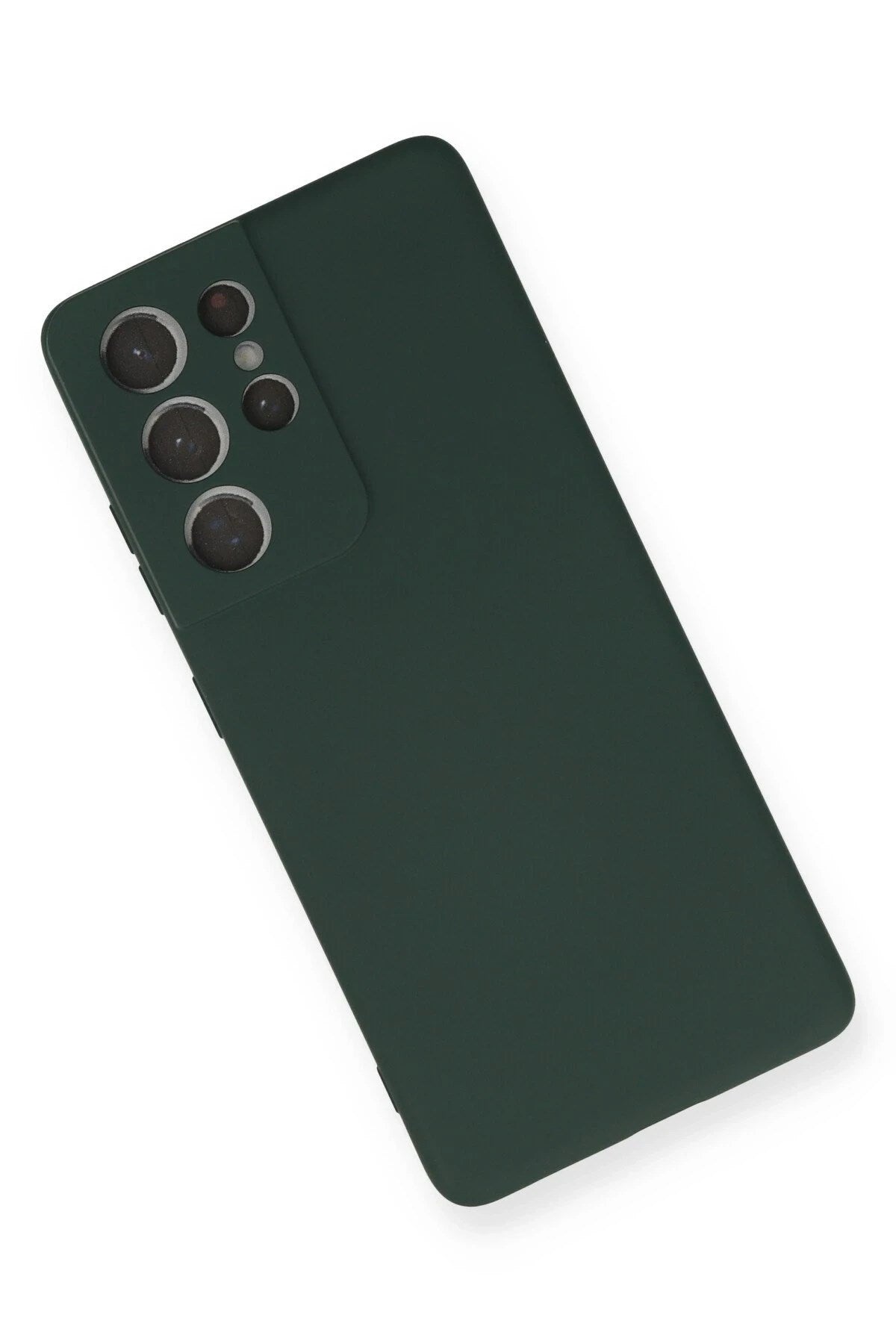 Mey İthalat® Samsung Galaxy S21 Ultra Kılıf Nano içi Kadife Silikon - Koyu Yeşil