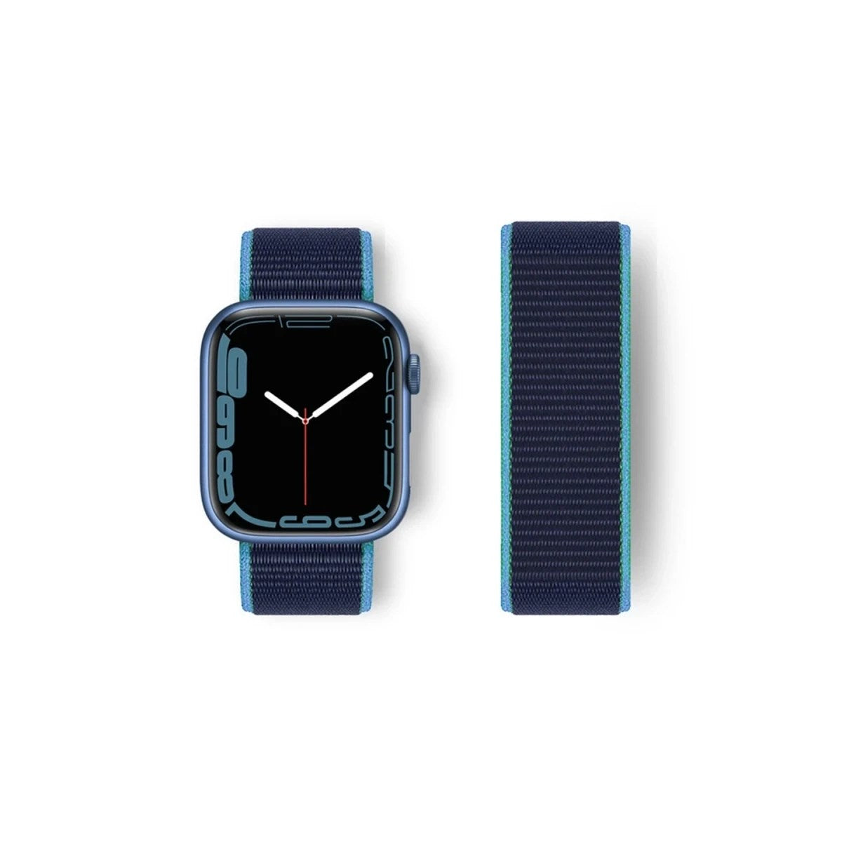 Mey İthalat® Watch 38mm Hasırlı Cırtcırtlı Kordon - Mavi-Lacivert