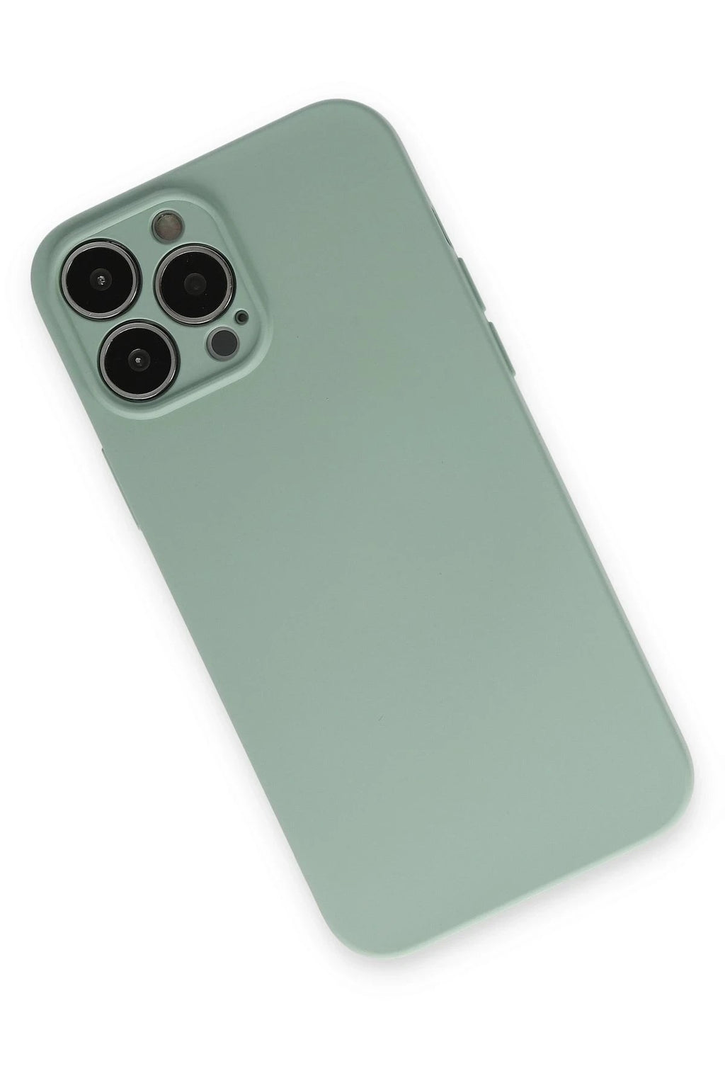 Mey İthalat® iPhone 13 Pro Kılıf Nano içi Kadife Silikon - Su Yeşili