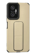Mey İthalat® Redmi Note 10 Pro Kılıf Mega Standlı Silikon - Gold