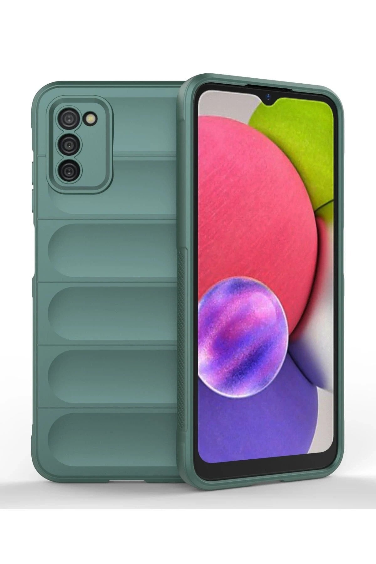 Mey İthalat® Samsung Galaxy A03S Kılıf Optimum Silikon - Koyu Yeşil