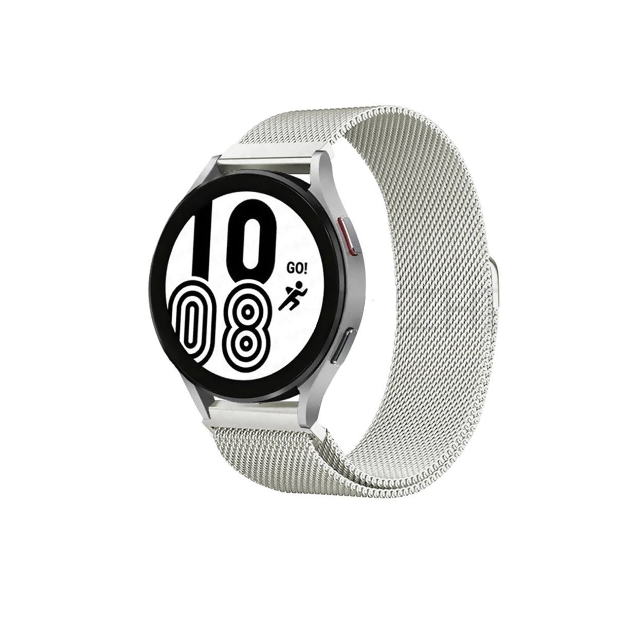 Mey İthalat® Samsung Galaxy Watch 4 Metal Mıknatıslı Kordon - Gümüş
