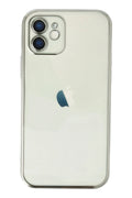 Mey İthalat® iPhone 12 Kılıf Lensli Silikon - Gümüş
