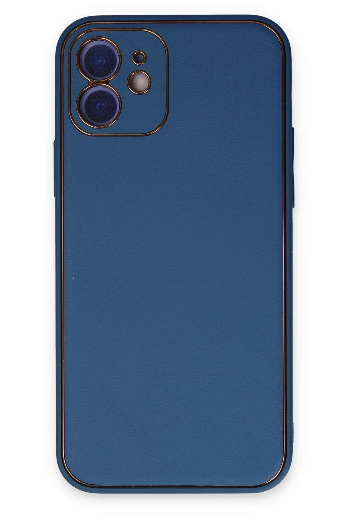 Mey İthalat® iPhone 12 Kılıf Coco Deri Silikon Kapak - Açık Mavi