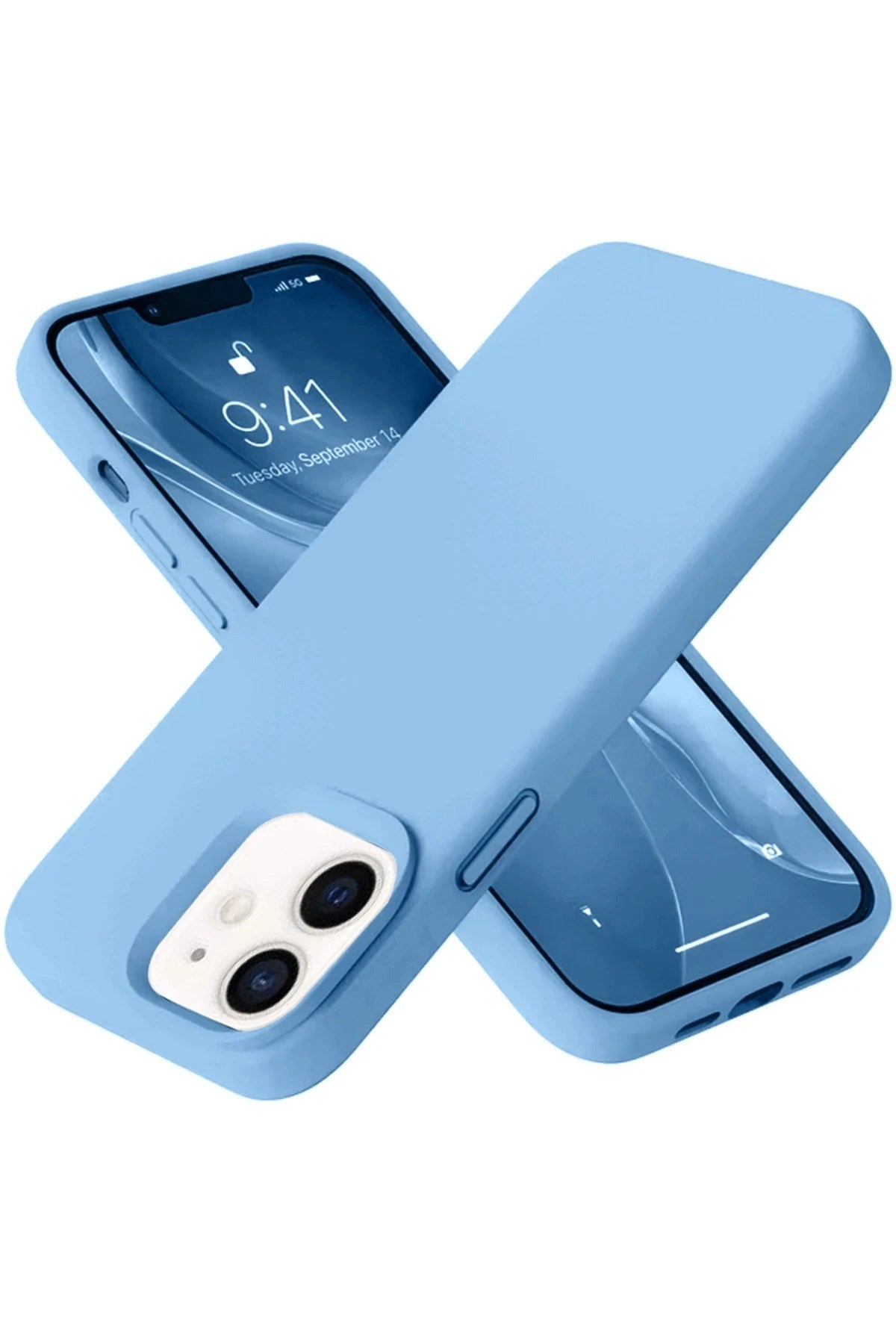 Mey İthalat® iPhone 12 Kılıf Nano içi Kadife Silikon - Mavi