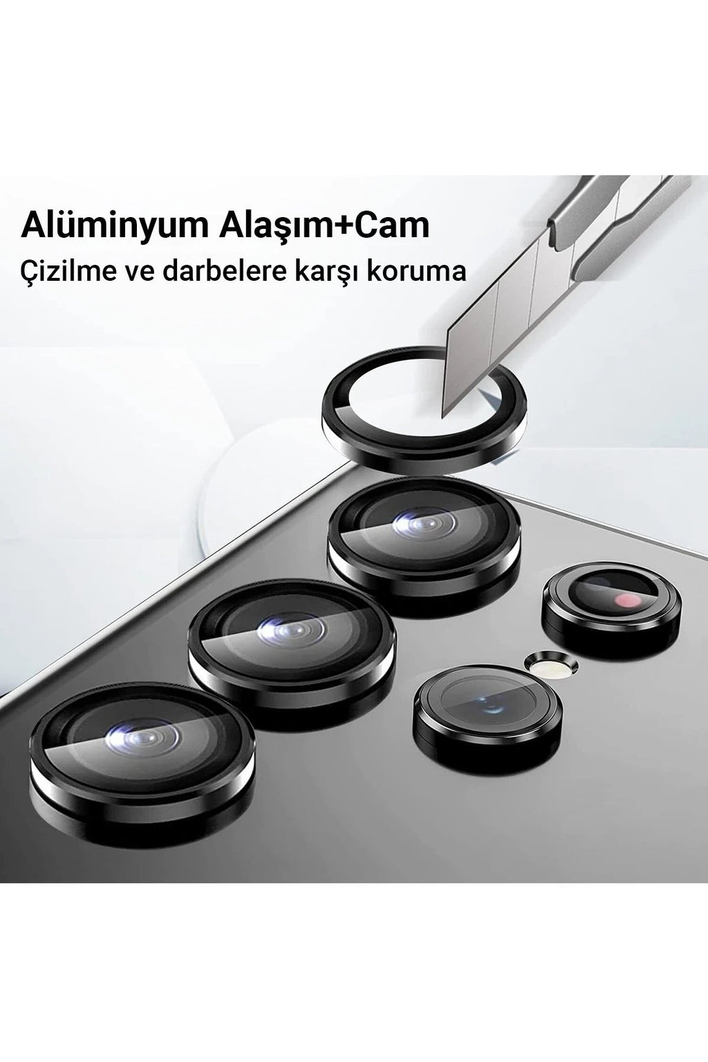 Mey İthalat® Samsung Galaxy Z Flip 5 Valdez Metal Kamera Lens - Krem