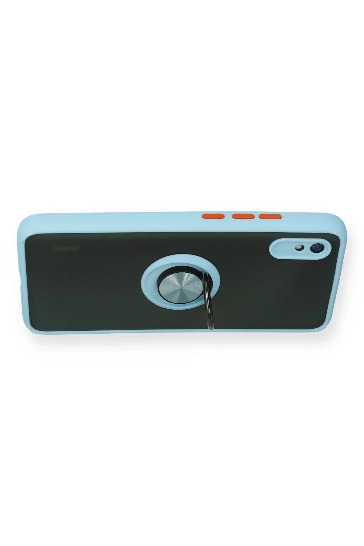 Mey İthalat® Redmi 9A Kılıf Montreal Yüzüklü Silikon Kapak - Buz Mavi