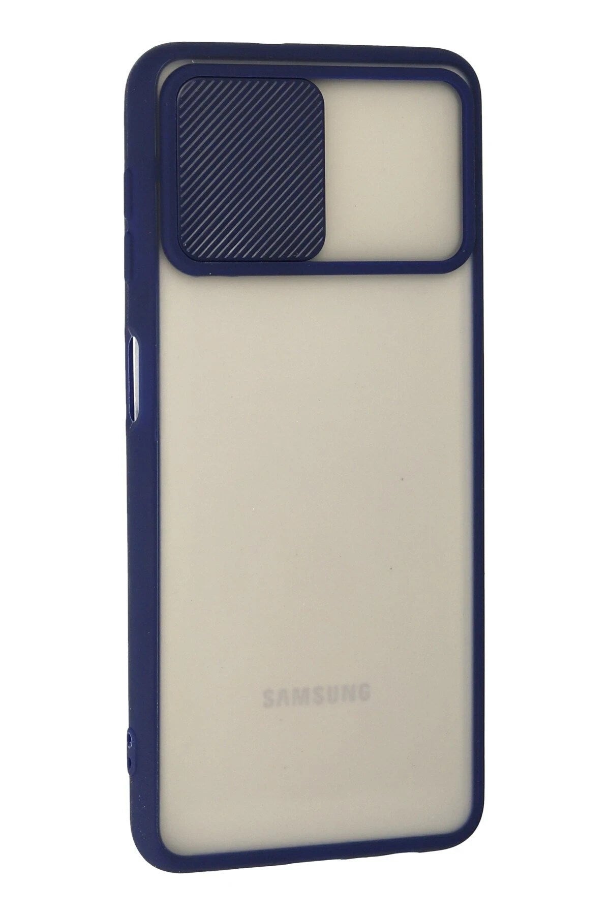 Mey İthalat® Samsung Galaxy A22 Kılıf Palm Buzlu Kamera Sürgülü Silikon - Lacivert