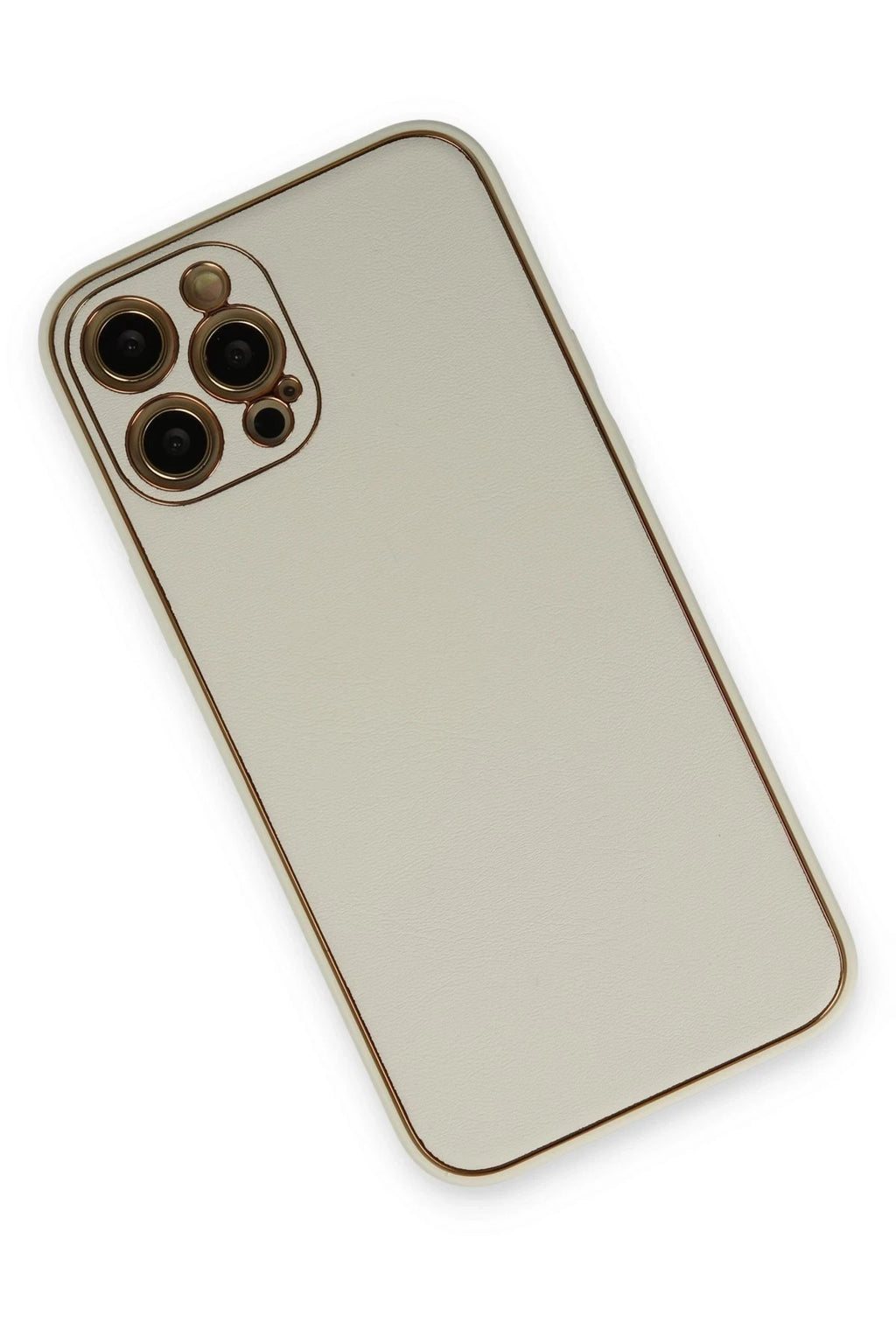Mey İthalat® iPhone 12 Pro Max Kılıf Coco Deri Silikon Kapak - Beyaz
