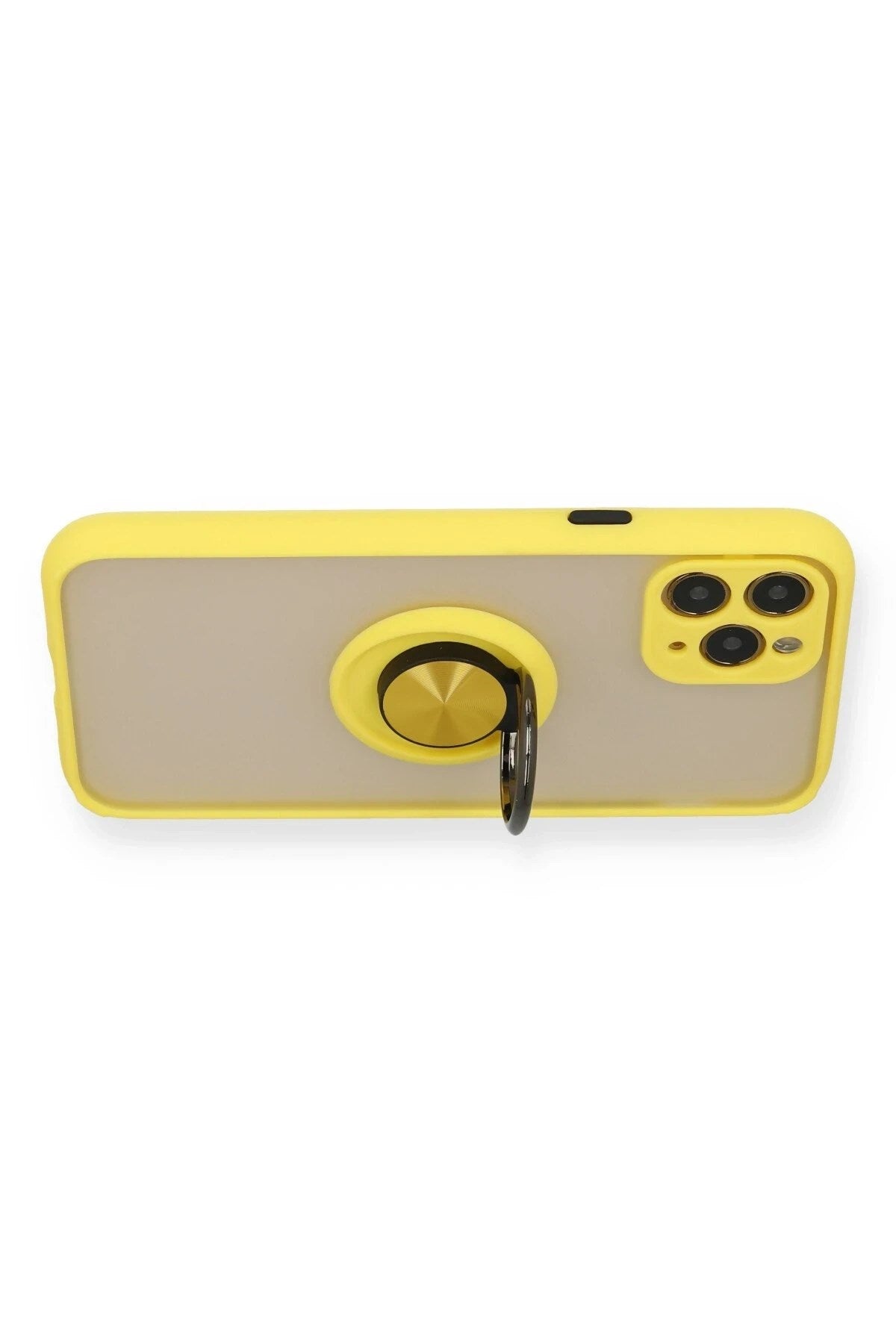Mey İthalat® iPhone 11 Pro Kılıf Montreal Yüzüklü Silikon Kapak - Sarı