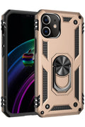 Mey İthalat® iPhone 12 Kılıf Sofya Yüzüklü Silikon Kapak - Gold