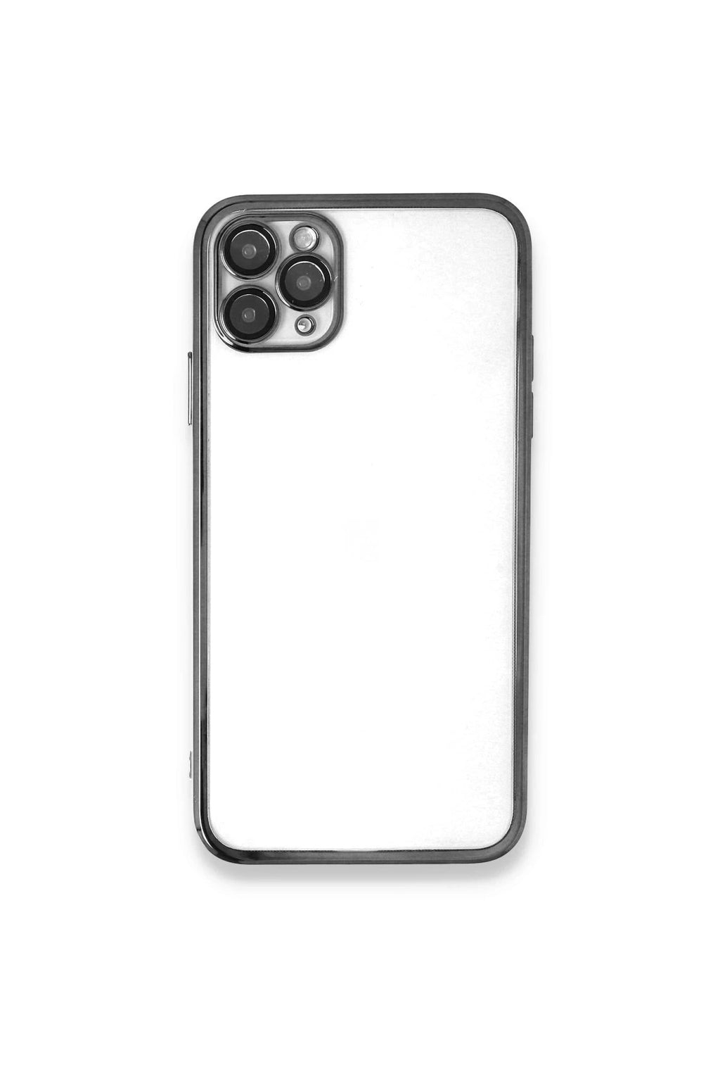 Mey İthalat® iPhone 11 Pro Max Kılıf Lensli Silikon - Gümüş