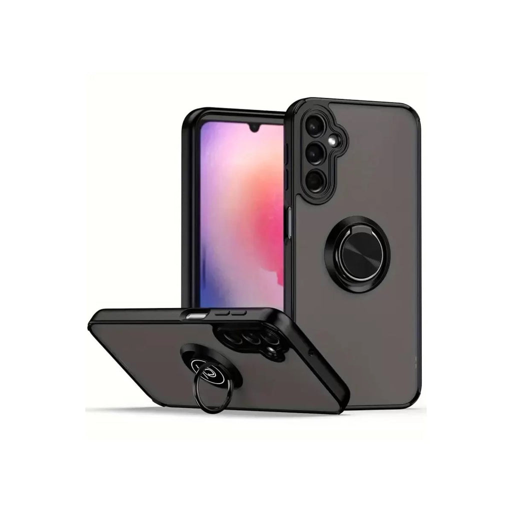 Mey İthalat® Samsung Galaxy A16 5G Kılıf Montreal Yüzüklü Silikon Kapak - Siyah