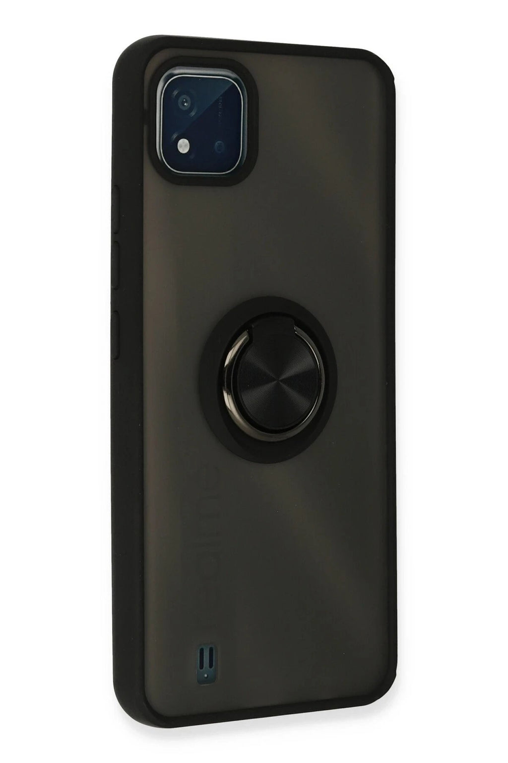 Mey İthalat® Realme C11 2021 Kılıf Montreal Yüzüklü Silikon Kapak - Siyah