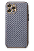 Mey İthalat® iPhone 12 Pro Kılıf Coco Karbon Silikon - Gri