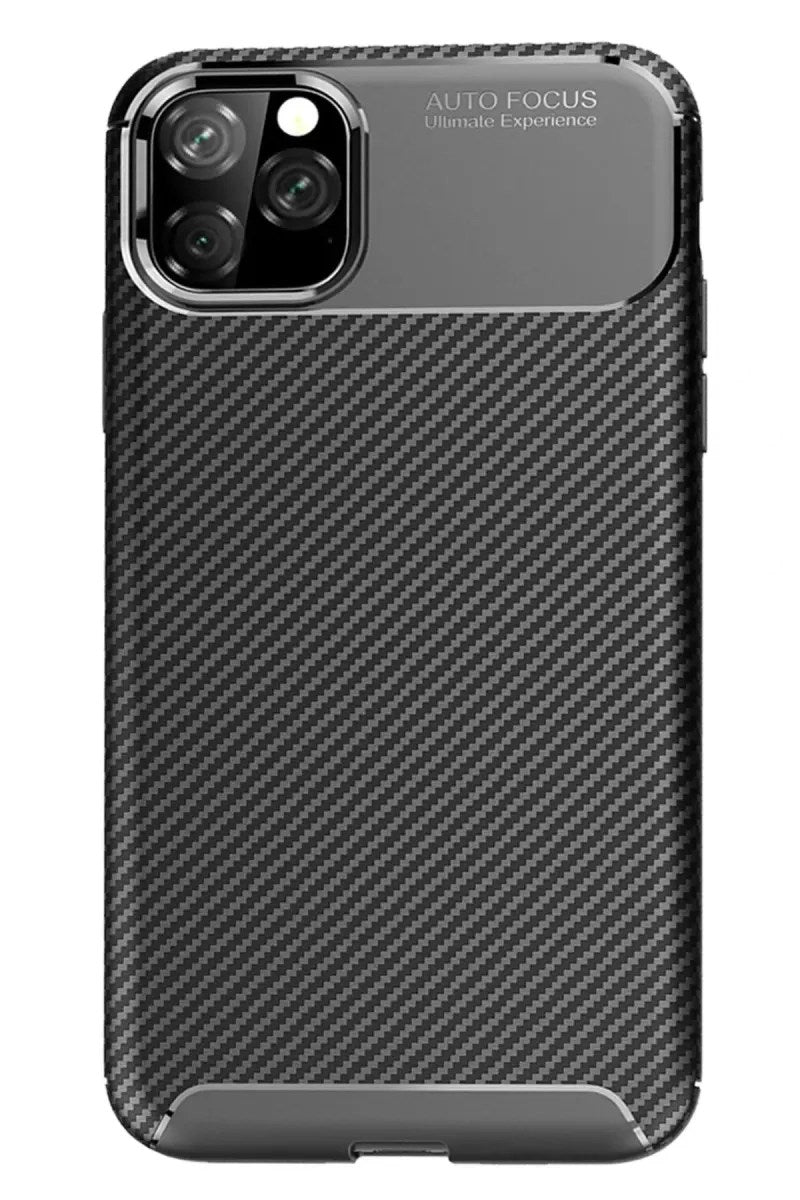 Mey İthalat® iPhone 11 Pro Max Kılıf Auto Focus Karbon Kapak - Siyah