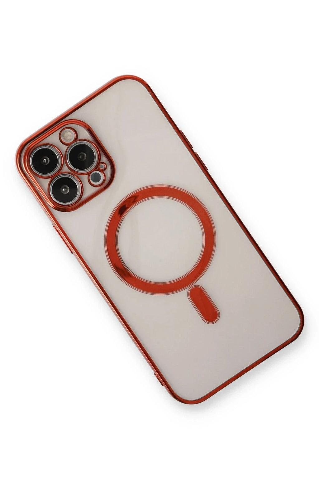 Mey İthalat® iPhone 13 Pro Max Kılıf Magneticsafe Lazer Silikon - Kırmızı