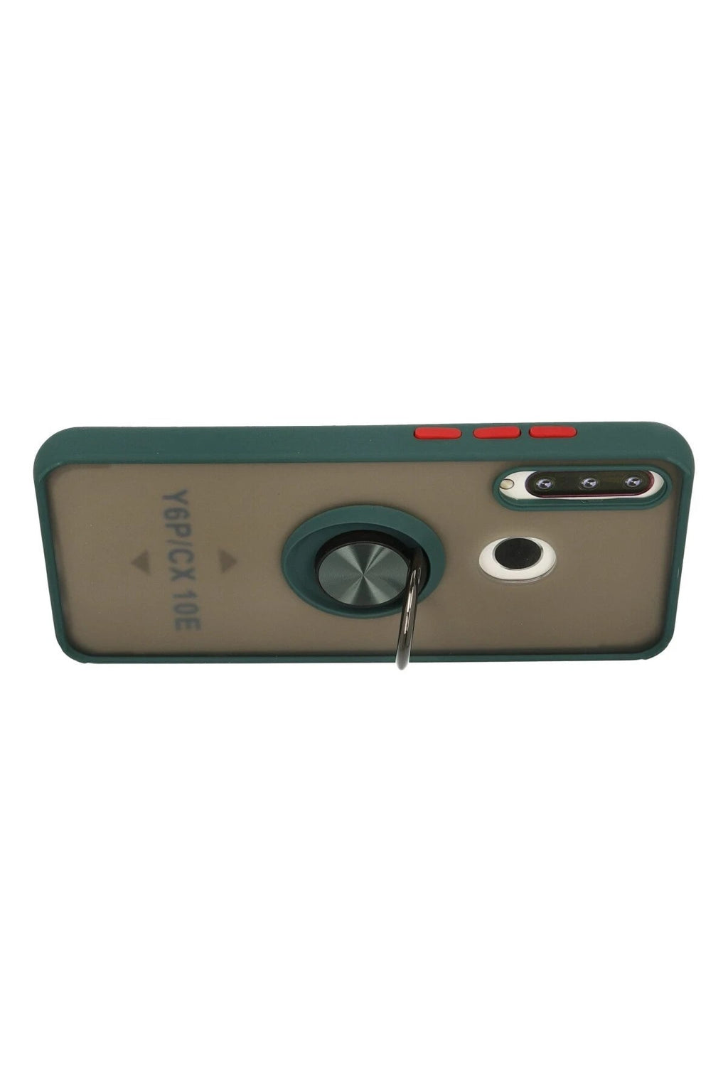 Mey İthalat® Huawei Y6P Kılıf Montreal Yüzüklü Silikon Kapak - Yeşil