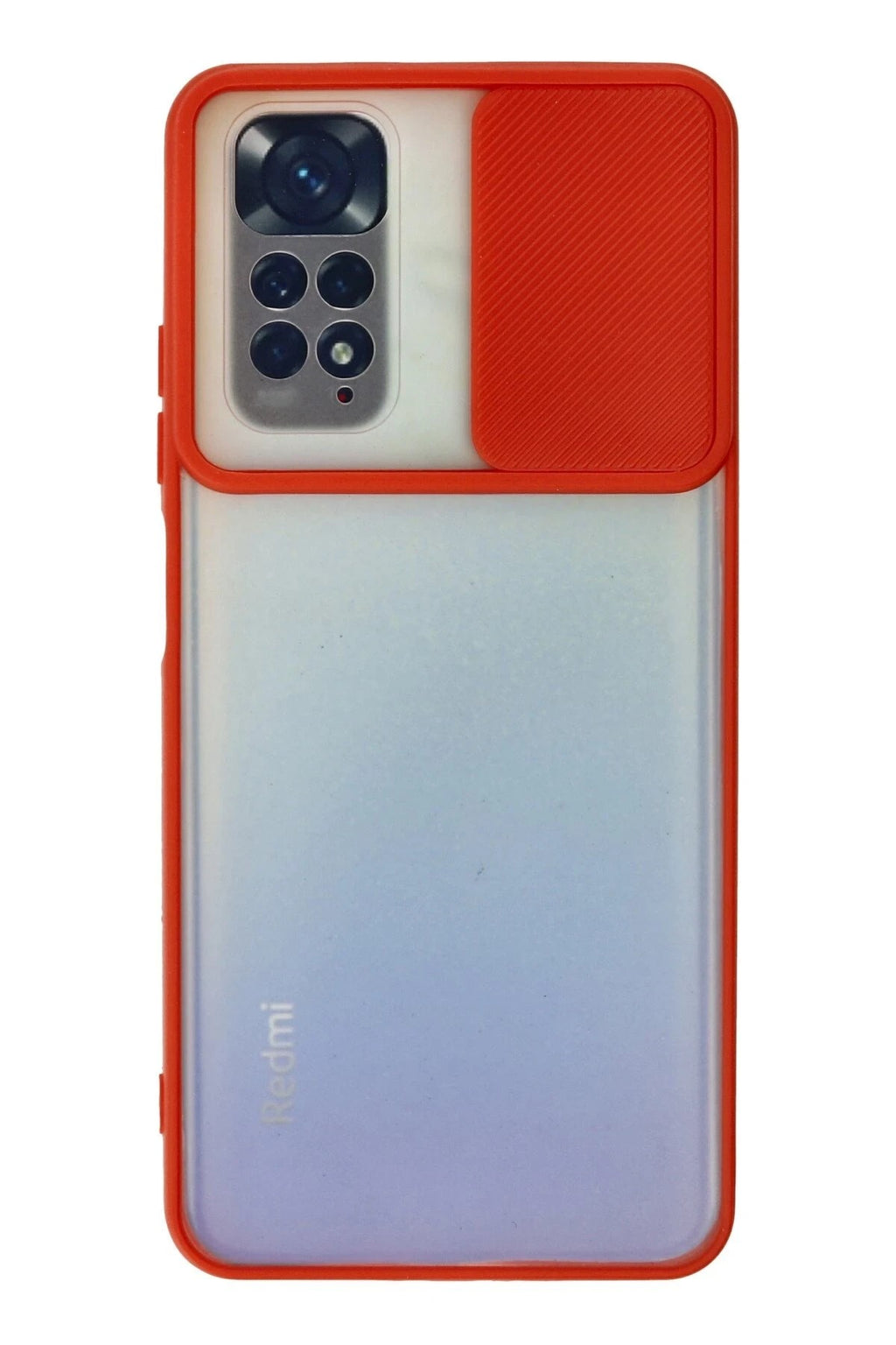 Mey İthalat® Redmi Note 11 Kılıf Palm Buzlu Kamera Sürgülü Silikon - Kırmızı