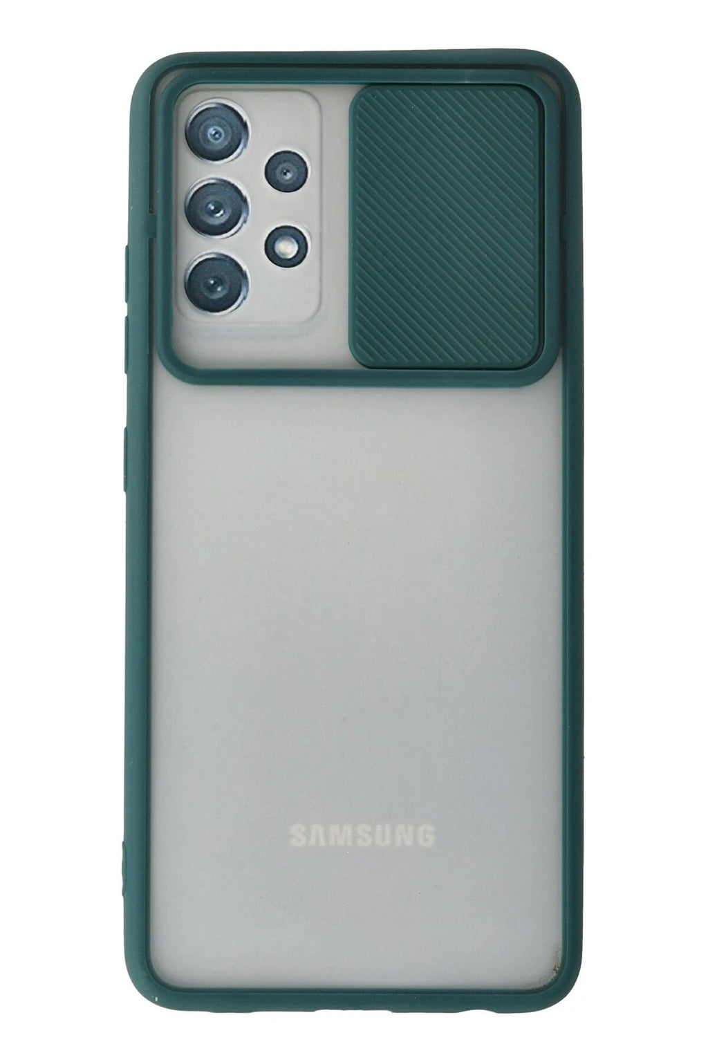 Mey İthalat® Samsung Galaxy A72 Kılıf Palm Buzlu Kamera Sürgülü Silikon - Yeşil