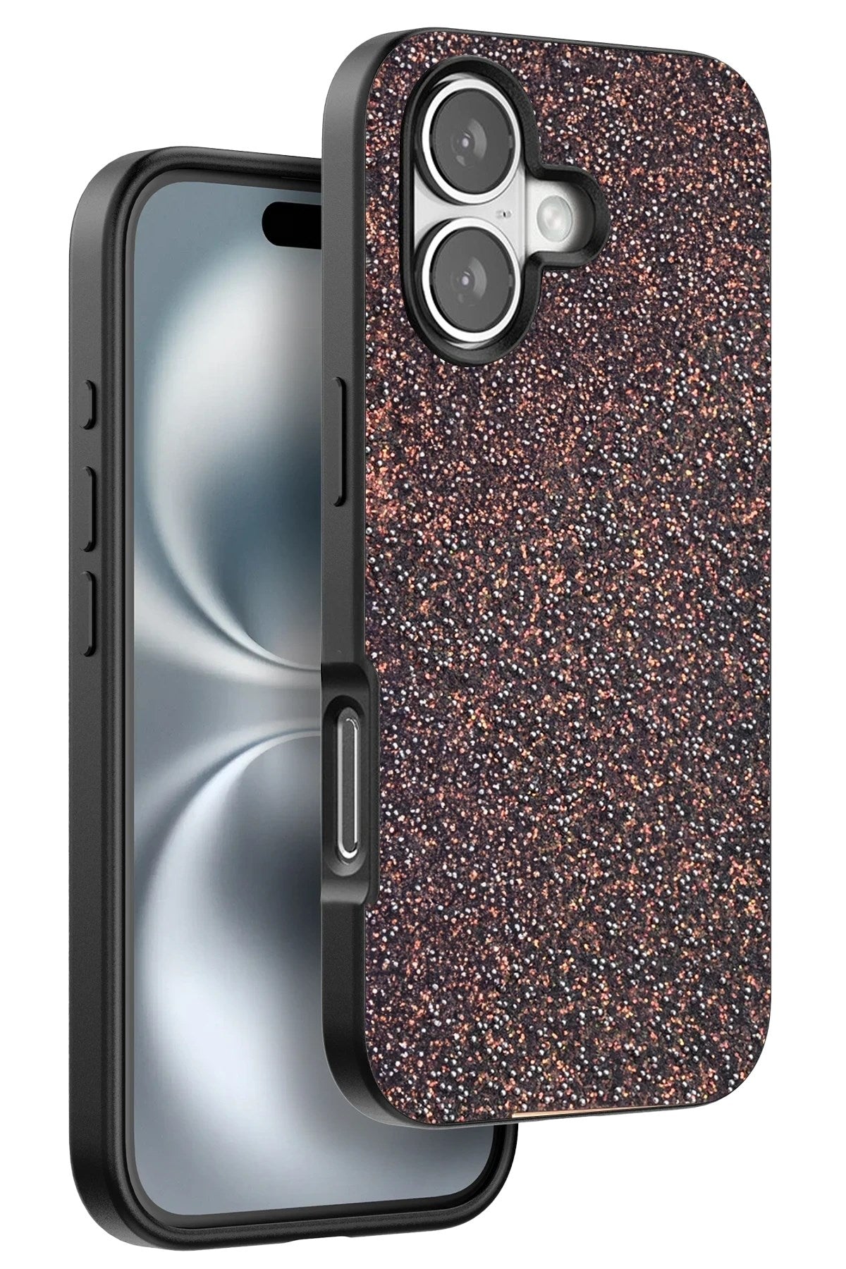 Mey İthalat® iPhone 16 Plus Bright Simli Kapak - Derin Mor