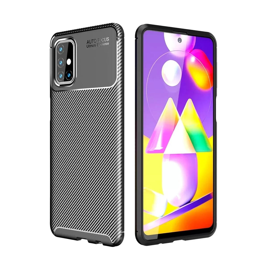 Mey İthalat® Samsung Galaxy M31S Kılıf Auto Focus Karbon Kapak - Siyah