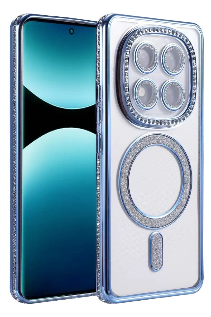 Mey İthalat® Redmi Note 15 Pro Plus 5G Joke Simli Magneticsafe Kılıf - Mavi