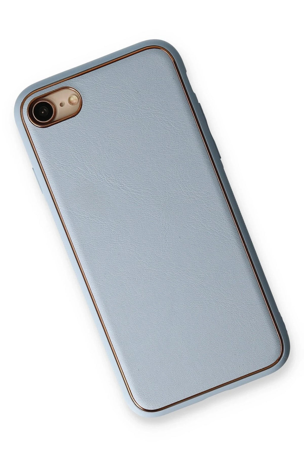 Mey İthalat® iPhone 7 Kılıf Coco Deri Silikon Kapak - Açık Mavi