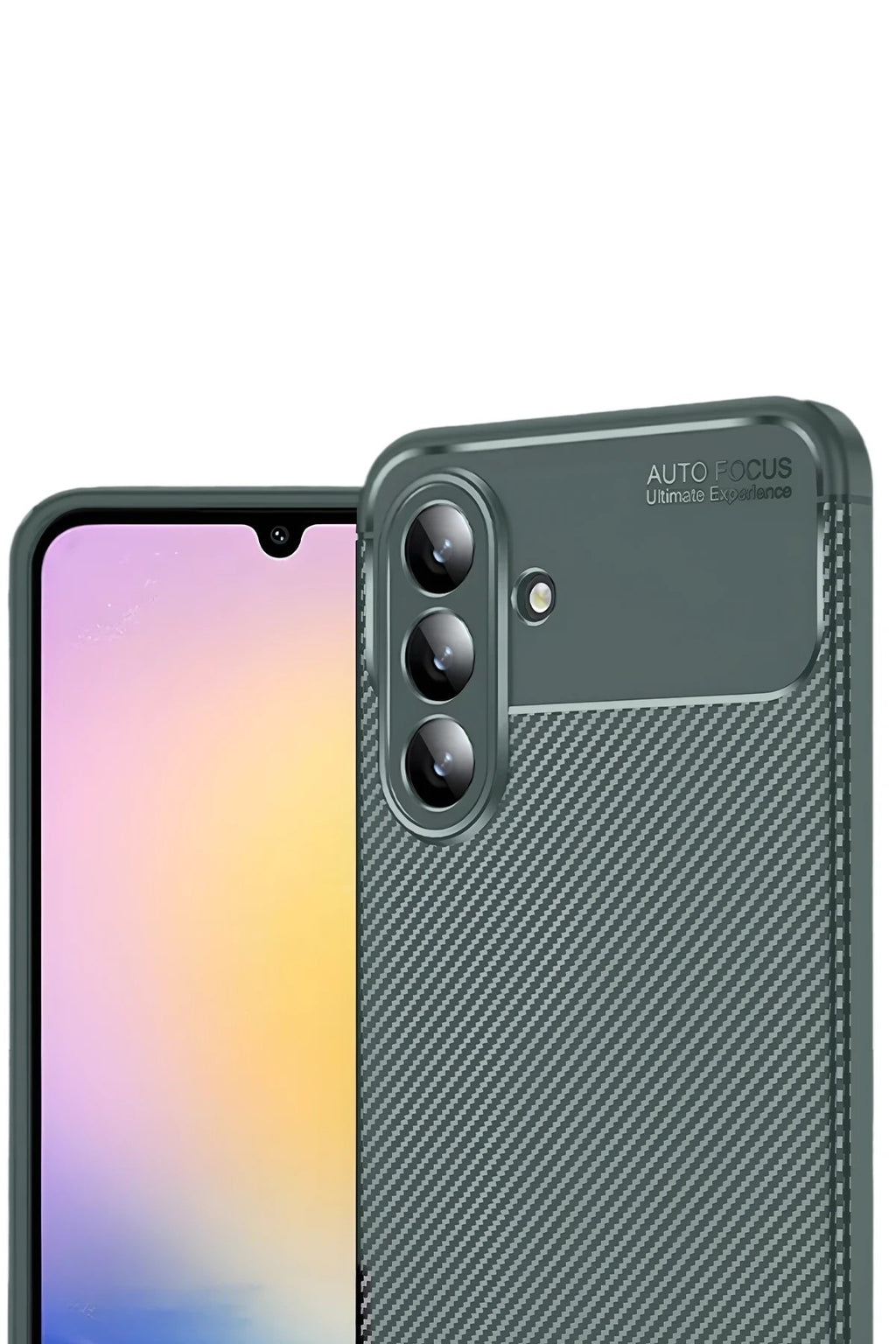 Mey İthalat® Samsung Galaxy S25 FE Auto Focus Karbon Kapak - Koyu Yeşil