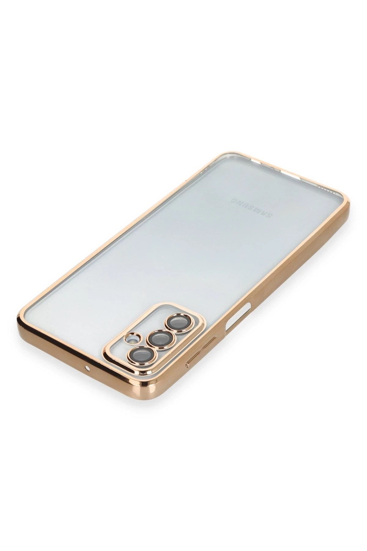 Mey İthalat® Samsung Galaxy M23 Kılıf Lensli Silikon - Gold