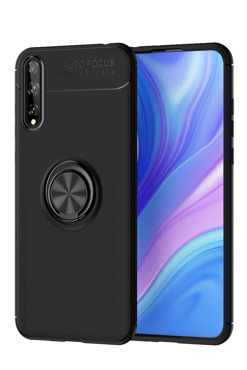 Mey İthalat® Huawei P Smart S Kılıf Range Yüzüklü Silikon - Siyah