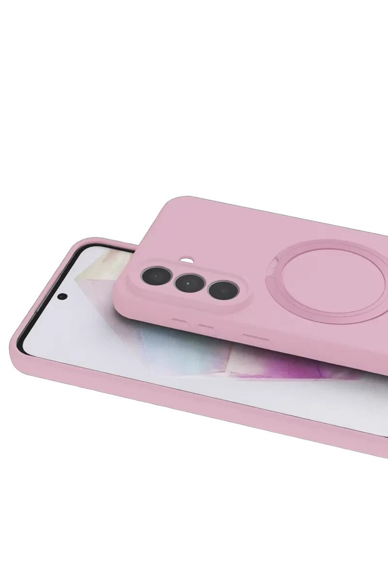 Mey İthalat® Samsung Galaxy A57 5G Regal Magsafe Standlı Kapak - Açık Pembe