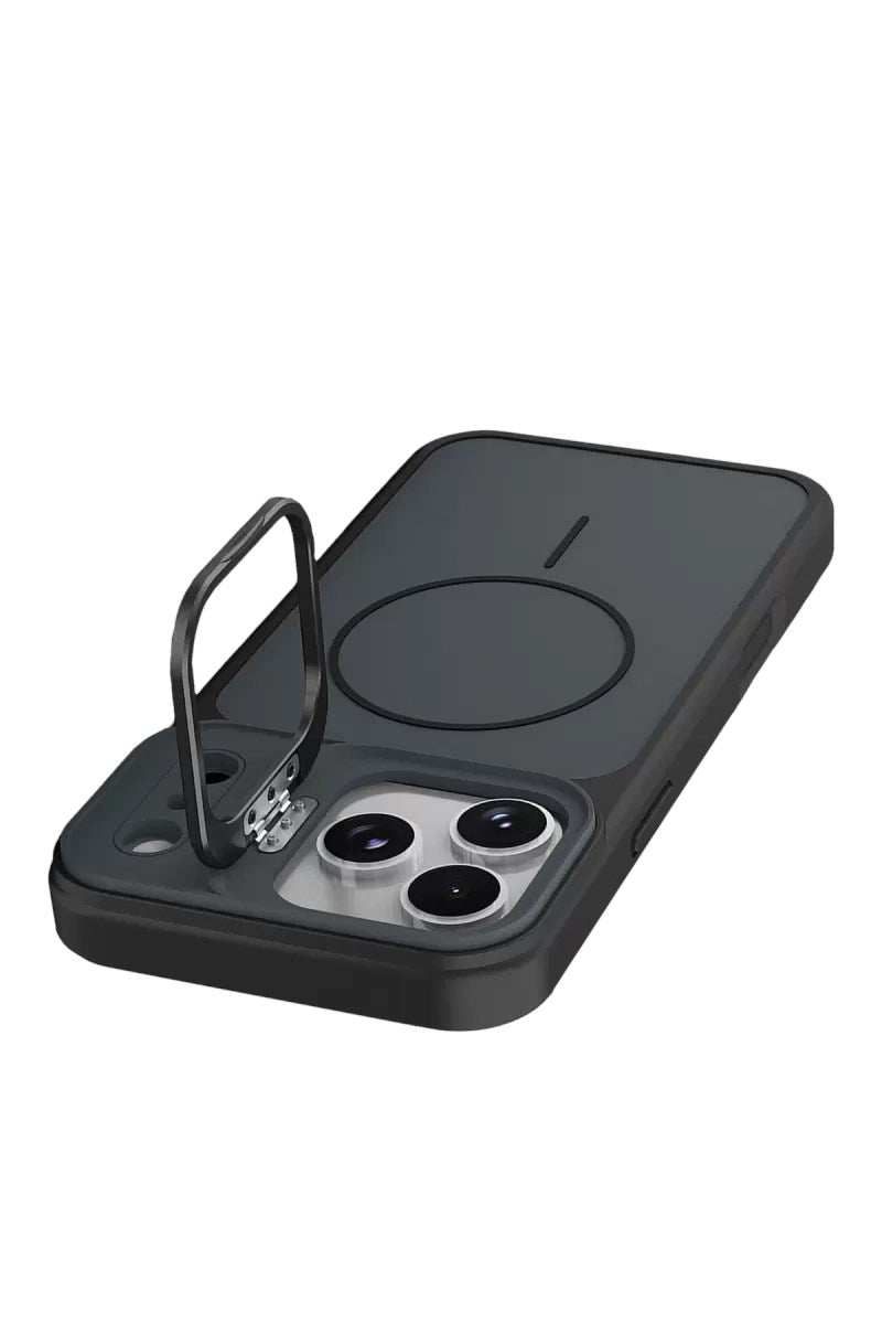 Mey İthalat® iPhone 17 Pro Max Pale Magsafe Standlı Kapak - Siyah