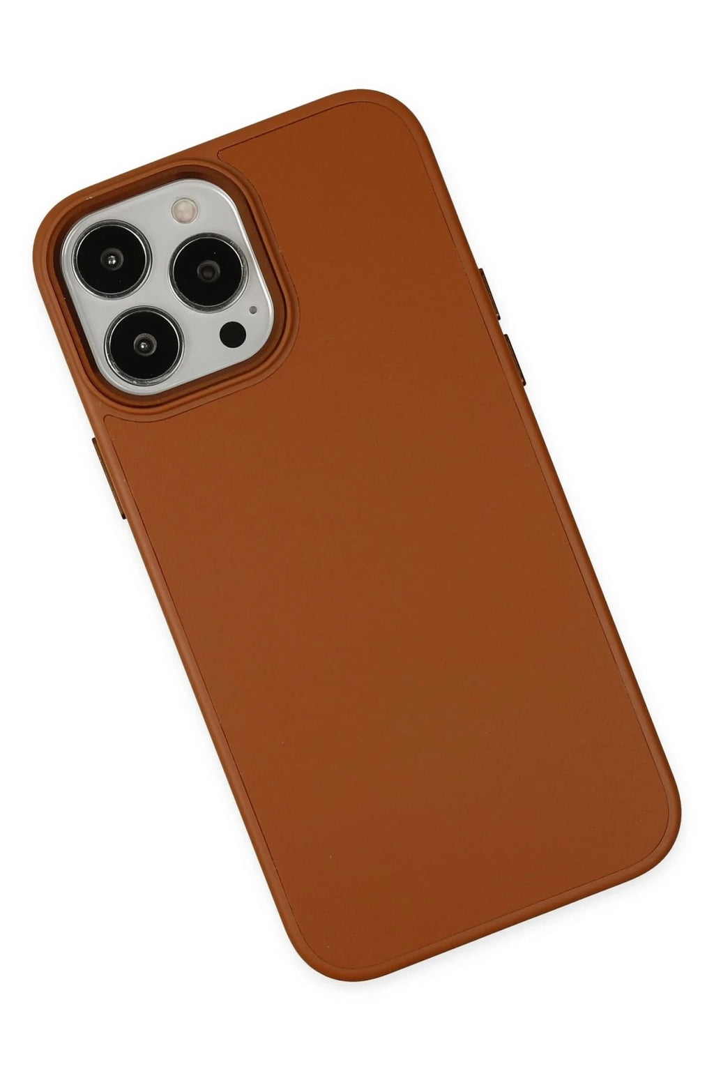 Mey İthalat® iPhone 13 Pro Kılıf Asya Deri Silikon - Kahverengi