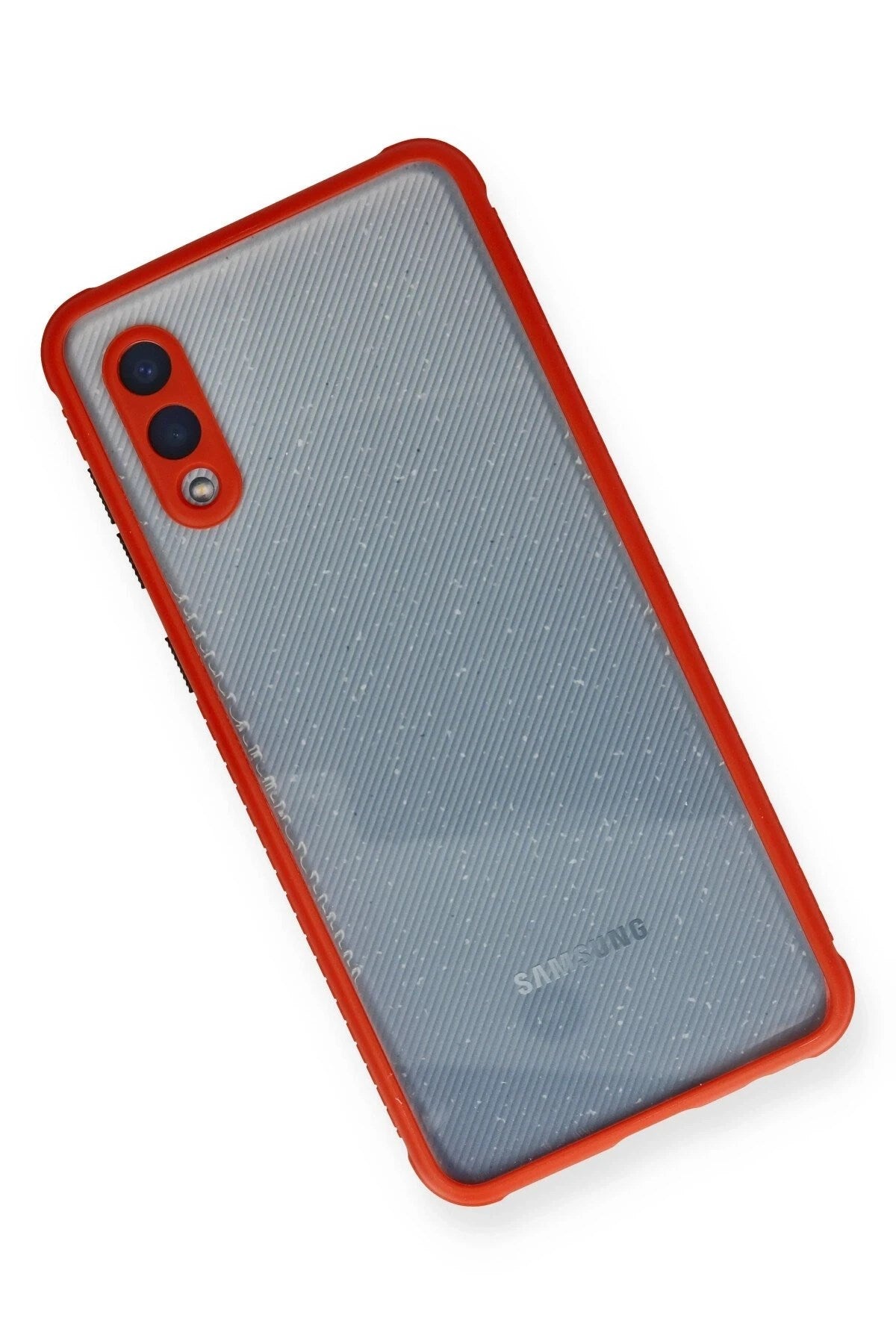 Mey İthalat® Samsung Galaxy A02 Kılıf Miami Şeffaf Silikon - Kırmızı