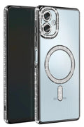 Mey İthalat® Samsung Galaxy A06 Joke Simli Magneticsafe Kılıf - Siyah