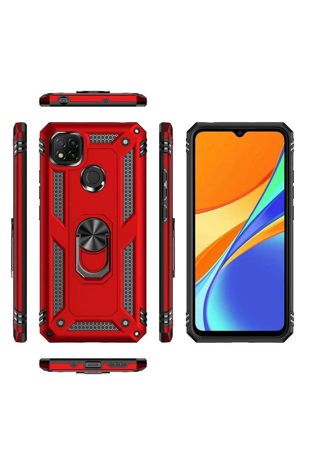 Mey İthalat® Redmi 9C Kılıf Sofya Yüzüklü Silikon Kapak - Rose