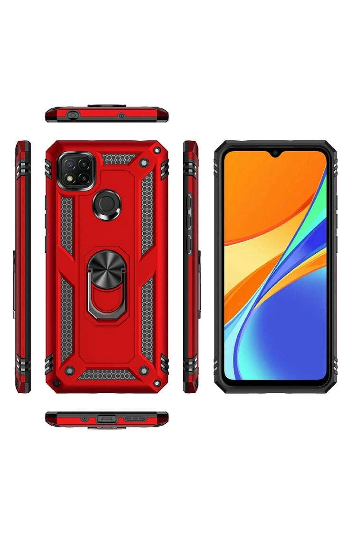Mey İthalat® Redmi 9C Kılıf Sofya Yüzüklü Silikon Kapak - Rose