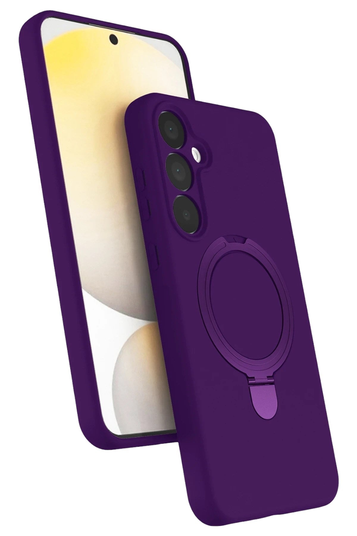 Mey İthalat® Samsung Galaxy A35 5G Regal Magsafe Standlı Kapak - Derin Mor